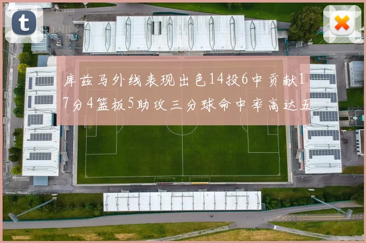 库兹马外线表现出色14投6中贡献17分4篮板5助攻三分球命中率高达五成